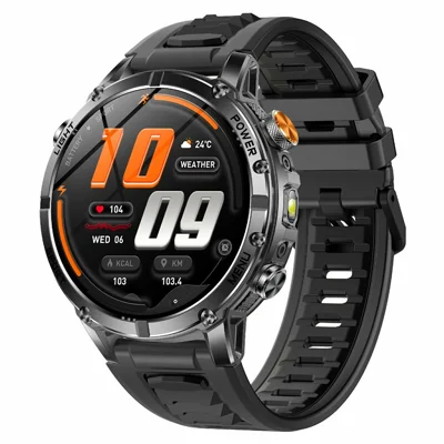 AK122 1.7 inch HD Smart Watch Bluetooth-compatible Calling IP68 Waterproof Heart Rate Monitor, Single Color Silicone Strap - Black