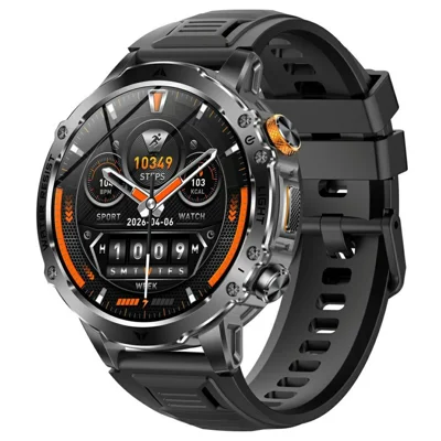 AK125 1.7 inch HD Smart Watch IP68 Waterproof Bluetooth-compatible Calling Heart Rate Monitor Sports Watch, Single Color Silicone Strap - Black