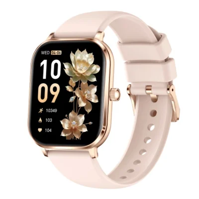 AK108 1,82-Zoll-Smartwatch Bluetooth-Anrufunterstützung IP68 wasserdicht 123+ Sportmodi, Silikonband - Roségold