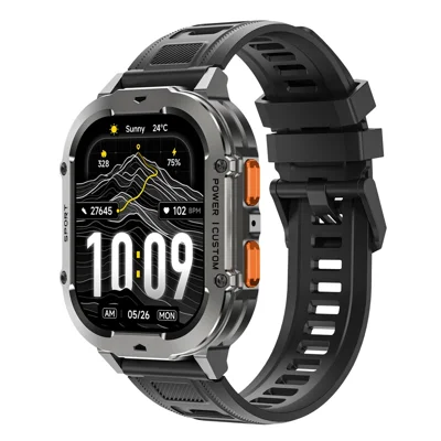 X7 Smart Watch 2.13-Inch AMOLED Display Bluetooth-compatible 5.3 Calling Heart Rate Blood Oxygen 100+ Sports Modes 3ATM Waterproof - Black