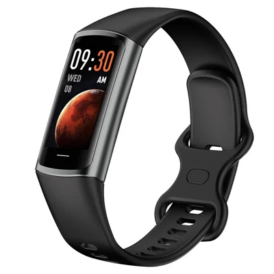 C68L 0,96" Smartwatch med hjerterate, temperaturmåling, beskedpush, skridttæller og sportsarmbånd - Sort