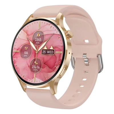 Watch3 Pro 1,3" AMOLED Smartwatch mit Metallgehäuse, Bluetooth-Anruf, Gesundheitsarmband für Frauen mit Herzfrequenzüberwachung – Gold