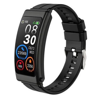 K13 2-in-1 Smart Watch Bluetooth-compatible Earphone Health Monitor Sports Bracelet, Silicone Strap - Black