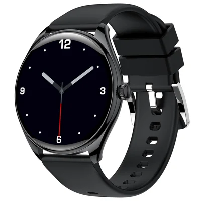 MT55 1.43-inch AMOLED Screen Heart Rate Monitor Sports Tracker Smart Watch, Silicone Strap - Black