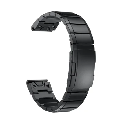 For Garmin Fenix 6S Stainless Steel Watch Band Replacement Wrist Strap with Butterfly Buckle - Black
