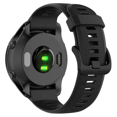 For Garmin Forerunner 945 / 935 Replacement Wrist Band Steel Buckle Textured Silicone Watch Strap - Black