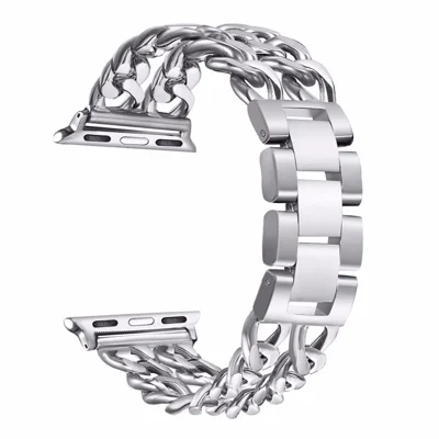 Steel Wrist Watch Band for Apple Watch Ultra 4 3 2 1 49mm / Series 12 11 10 46mm  / 9 8 7 45mm / SE3 SE2 SE 6 5 4 44mm / 3 2 1 42mm - Silver