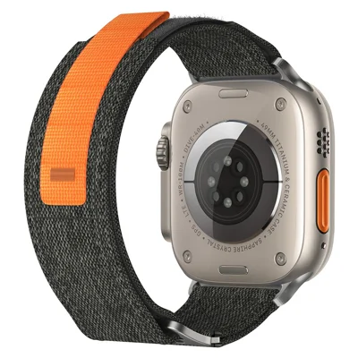 KALEBOL For Apple Watch Series 12 11 10 42mm / 9 8 7 41mm / SE3 SE2 SE 6 5 4 40mm / 3 2 1 38mm Nylon Watch Band Adjustable Strap - Black