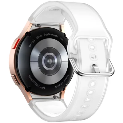 For Samsung Galaxy Watch FE / 7 / 6 / 5 / 4 Transparent Design Watch Band Adjustable Silicone Strap - Transparent White