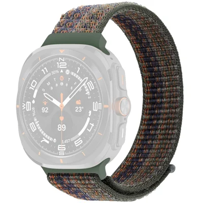 For Samsung Galaxy Watch Ultra2 47mm / Watch Ultra (2025) 47mm / Watch Ultra 47mm Nylon Replacement Watch Band Magic Tape Loop Strap - Style A