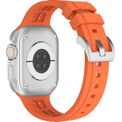 Watch Strap for Apple Watch Series 12 11 10 42mm / 9 8 7 41mm / SE3 SE2 SE 6 5 4 40mm / 3 2 1 38mm Silicone Band - Orange