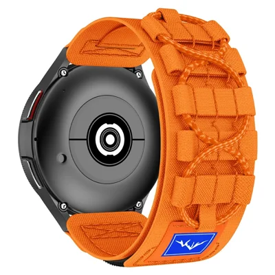 Universal Quick-Release-20mm Strap for Samsung Galaxy Watch7 / Watch6 / Watch 5 44mm 40mm Braided Nylon Watch Band - Orange
