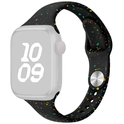 Silicone Strap for Apple Watch Ultra 4 3 2 1 49mm / Series 12 11 10 46mm / 9 8 7 45mm / SE3 SE2 SE 6 5 4 44mm / 3 2 1 42mm Band - Black