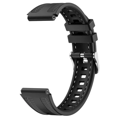 Quick-Release-18mm Strap for Huawei Watch GT 7 41mm / Watch GT 5 41mm / GT 4 41mm / Garmin Venu 3S Universal Silicone+Nylon Watch Band - Black