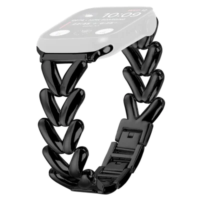 Strap for Apple Watch Ultra 4 3 2 1 49mm / Series 12 11 10 46mm / 9 8 7 45mm / SE3 SE2 SE 6 5 4 44mm / 3 2 1 42mm Twisted Metal Band - Black