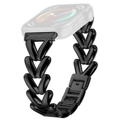 Zinc Alloy Watch Band for Huawei Watch Fit 3 Twisted Metal Watch Strap Replacement - Black