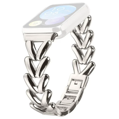Zinc Alloy Watch Band for Xiaomi Smart Band 10 Pro / 9 Pro / 8 Pro / Redmi Watch 6 / 5 / 4 Twisted Metal Watch Strap Replacement - Starlight