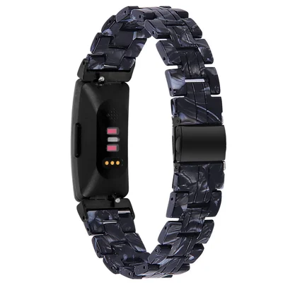 For Fitbit Inspire 2 14mm Resin Watch Band Replace Strap - Black Mix
