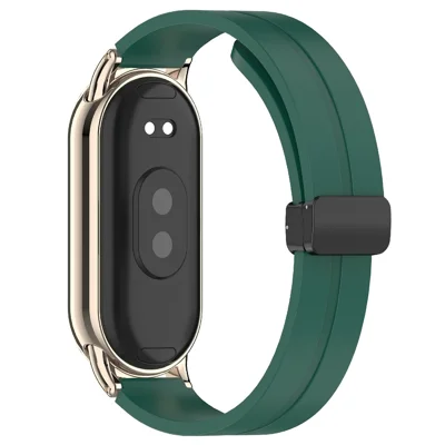 12mm Silicone Watch Band Magnetic Folding Buckle Wrist Strap - Green