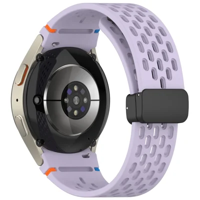 For Samsung Galaxy Watch7 / 6 / 5 / 4 / FE Replacement Band Adjustable Silicone Watch Strap - Purple