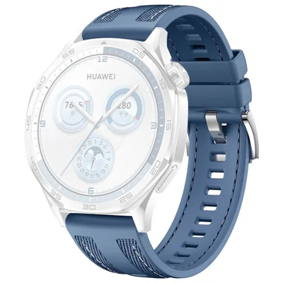 20mm Nylon Silicone Watch Band For Huawei Watch GT 3 Pro 43mm / GT 3 42mm / GT 2 42mm / Watch 2 Replacement Strap - Grey Blue