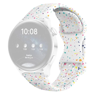 For Samsung Galaxy Watch / Huawei Watch / Garmin / Amazfit 20mm Replacement Band Silicone Butterfly Clasp Strap Butterfly Clasp Design - White