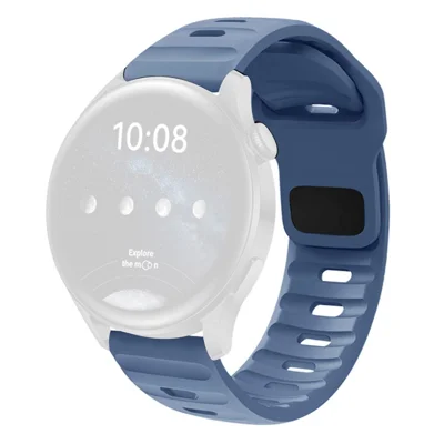 20mm Watch Band For Samsung Galaxy Watch7 Watch6 44mm 40mm Quick Release Square Buckle Silicone Strip - Blue