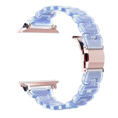Watch Band for Apple Watch Series 12 11 10 42mm / 9 8 7 41mm / SE3 SE2 SE 6 5 4 40mm / 3 2 1 38mm Electroplated PC Glitter Sparkle Strap - Chameleon Blue