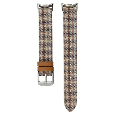 Slim Watch Strap For Xiaomi Smart Band 9 / 9 NFC / 8 / 8 NFC , Winter Vintage Wool + Leather Wristband - Oatmeal