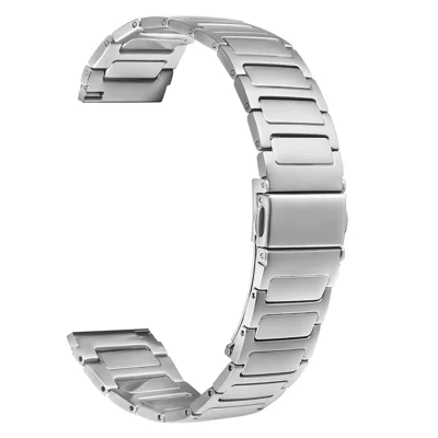 For Garmin Forerunner 265 Watch Band Silver Stainless Steel Metal Watch Strap