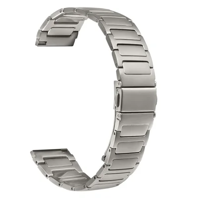 For Garmin Forerunner 265 Music Watch Band Adjustable Titanium Color Stainless Steel Metal Watch Strap