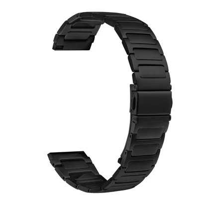For Garmin Forerunner 255 Metal Watch Band Stainless Steel Adjustable Watch Strap - Black