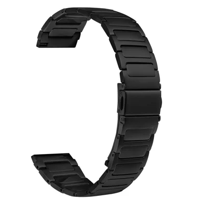 For Garmin Forerunner 255 Music Metal Watch Band Stainless Steel Adjustable Watch Strap - Black