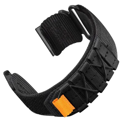 Adjustable Strap for Suunto Spartan HR Baro / Suunto 9 / 7 / D5i Military Style 24mm Nylon Magic Tape Watch Band - Black