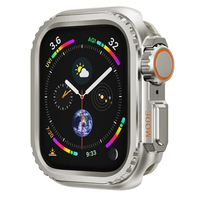 For Apple Watch Series 11 / 10 46mm Metal Case Watch Protective Cover - Titanium