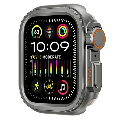 For Apple Watch Series 11 / 10 42mm Metal Case Watch Protective Cover - Grey