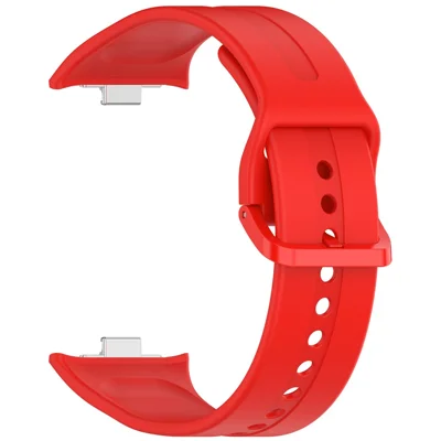 Silicone Strap for Xiaomi Smart Band 10 Pro / 9 Pro / 8 Pro / Redmi Watch 6 / 5 / 4 Adjustable Watch Band with Colored Buckle - Red