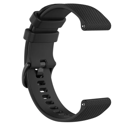 18mm Watch Band for Garmin Vivomove 3S / GarminMove 3S / Vivoactive 4S 40mm 45mm / GarminActive S Grid Texture Silicone Strap - Black