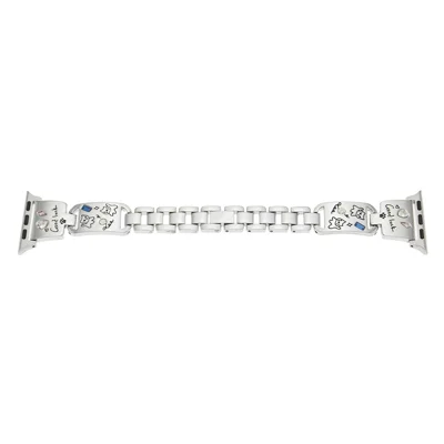 Metal Strap for Apple Watch Ultra 4 3 2 1 49mm / Series 12 11 10 46mm / 9 8 7 45mm / SE3 SE2 SE 6 5 4 44mm / 3 2 1 42mm Watch Band Cat Pattern - Silver