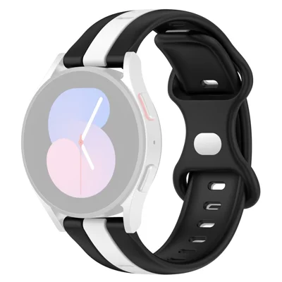 KALEBOL 22mm dubbelkleurige siliconen band voor Samsung Galaxy Watch3 45mm / Huawei Watch GT 5 46mm / GT 5 Pro 46mm horlogeband - Zwart + Wit