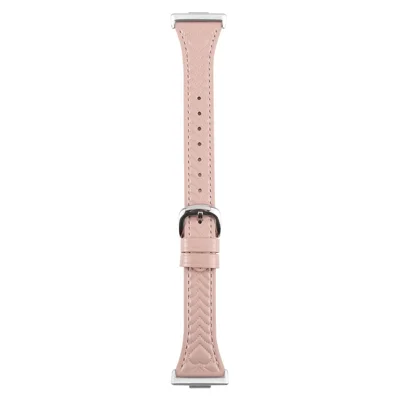For Huawei Watch Fit 2 Heart Pattern Embossed Watch Band Cowhide Leather Strap - Pink