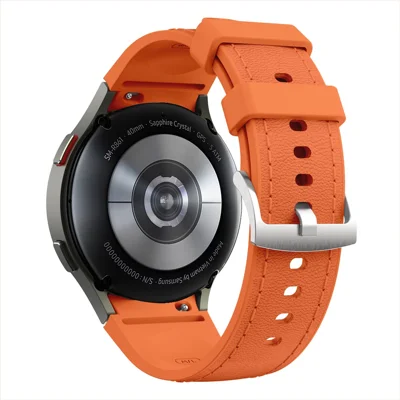Watch Band For Samsung Galaxy Watch7 / Watch6 / Watch 5 / Watch4 Silicone + Leather Adjustable Strap Armband - Orange