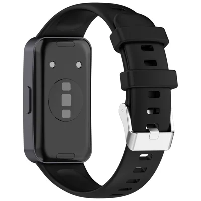 شريط ساعة سيليكون عالي الجودة لساعة Huawei Band 10 NFC / 10 / 9 NFC / 9 / 8 NFC / 8 - أسود