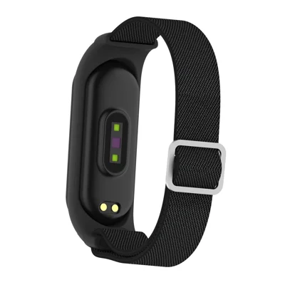 Elastisches Nylon-Smartwatch-Armband als Ersatz für Xiaomi Mi Band 3/4/5/6 - Schwarz