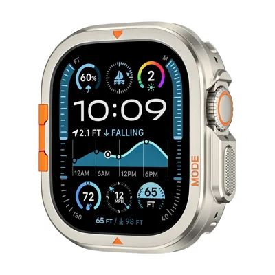 For Apple Watch Ultra 4 / Ultra 3 / Ultra 2 / Ultra 49mm Protective Case Drop Proof Metal + PC Watch Case Cover - Titanium