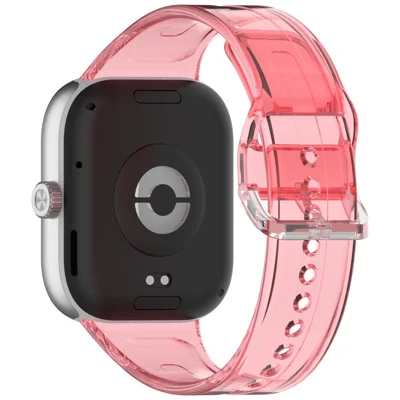 TPU Watch Strap for Xiaomi Smart Band 10 Pro / 9 Pro / 8 Pro / Redmi Watch 6 / 5 / 4 Color Changing Clear Wrist Band - Photochromic Red