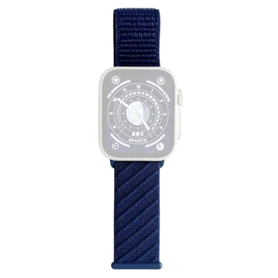 Watch Band for Apple Watch Ultra 4 3 2 1 49mm / Series 12 11 10 46mm / 9 8 7 45mm / SE3 SE2 SE 6 5 4 44mm / 3 2 1 42mm Diagonal Stripes Adjustable Nylon Strap - Blue