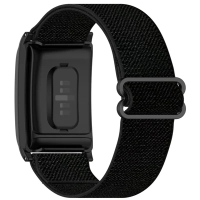For WHOOP WHOOP 5.0 / 5.0 LIFE MG /  5.0 Peak / 5.0 One / 4.0 / 3.0 Fitness Tracker Elastic Woven Nylon Wrist Strap with Protective Case - Black