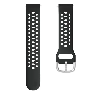 KALEBOL 20mm Strap for Samsung Galaxy Watch6 Classic 43mm 47mm / Watch6 40mm 44mm Multiple Holes Silicone Watch Band - Black