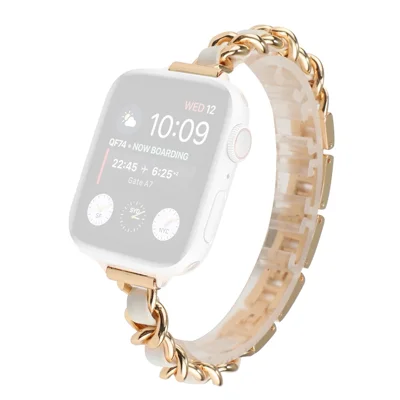 Stainless Steel Smart Watch Strap Watchband for Apple Watch Ultra 4 3 2 1 49mm / Series 12 11 10 46mm / 9 8 7 45mm / SE3 SE2 SE 6 5 4 44mm / 3 2 1 42mm - Rose Gold / White